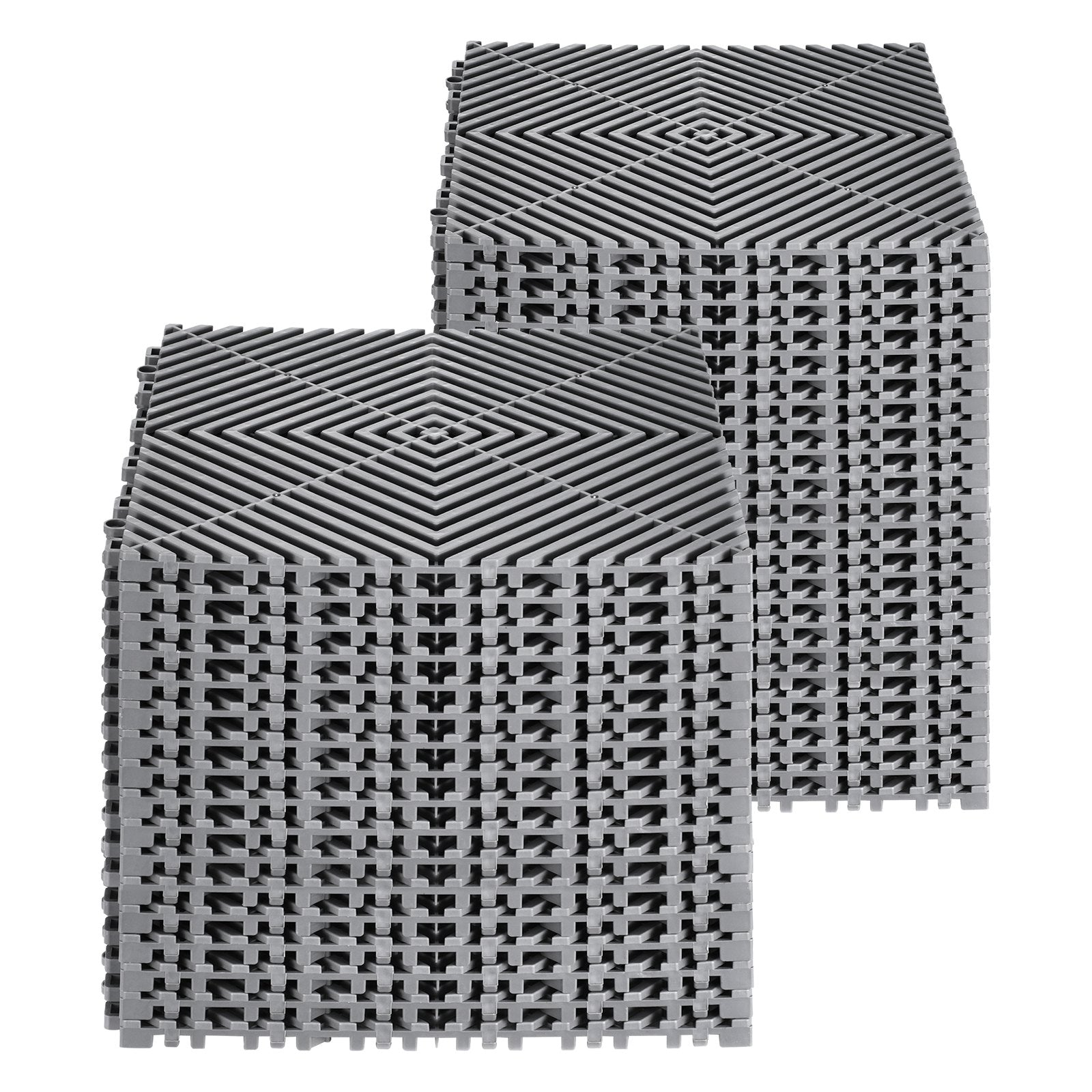 Dog Grooming Supplies: VEVOR Interlocking Drainage Mat, 31 x 31 cm Modular Interlocking Cushion, 40 Pcs Splicing Drainage Mats, Non-Slip Gray PP Drainage Floor Tile and Shower Mat, for Garage, Garden, Kitchen & Outdoor