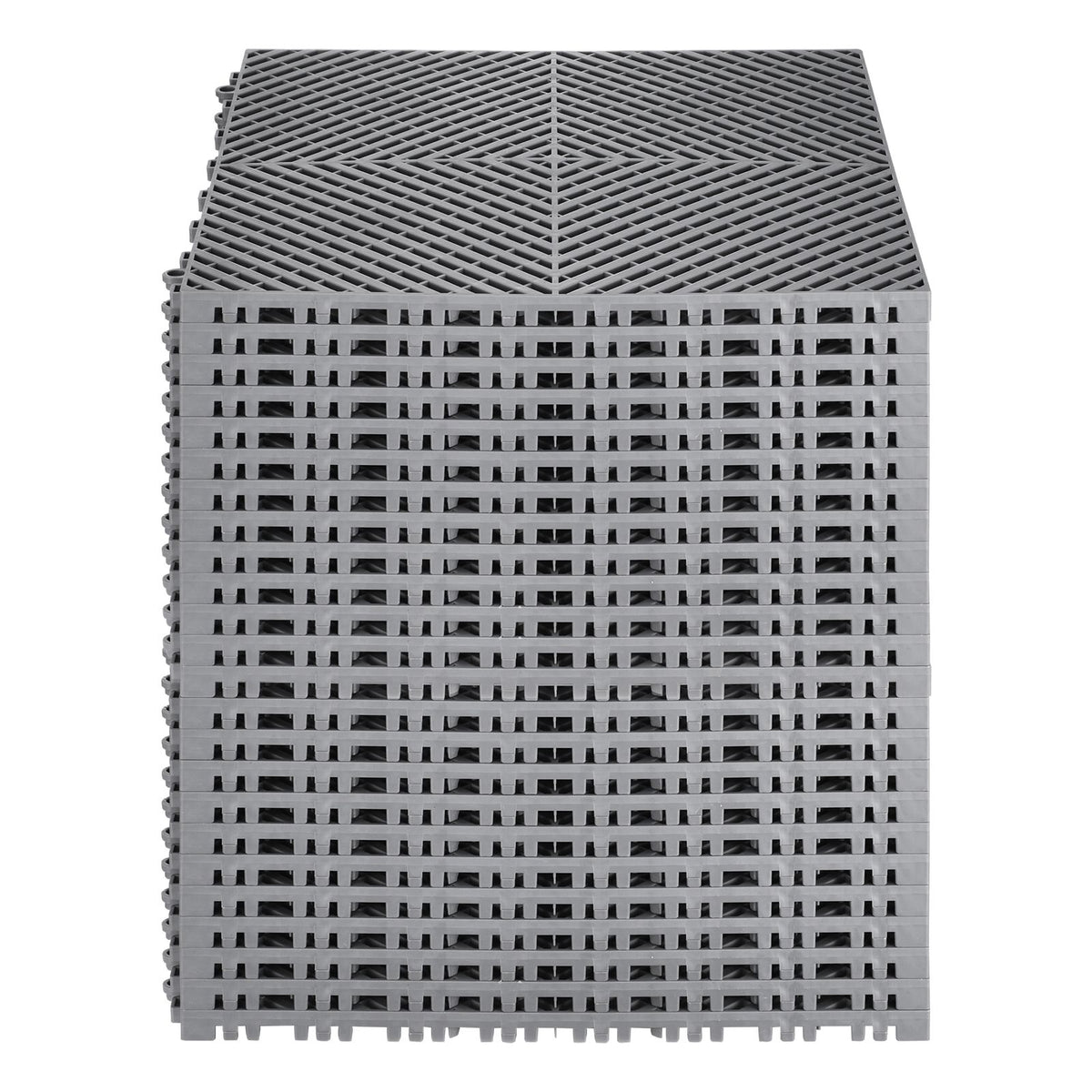 Interlocking Drainage Mat, 41.5 x 41.5 cm Modular Interlocking Cushion, 24 Pcs Splicing Drainage Mats, PP Non-Slip Drainage Floor Tile and Shower Mat, for Garage, Garden, Kitchen & Outdoor