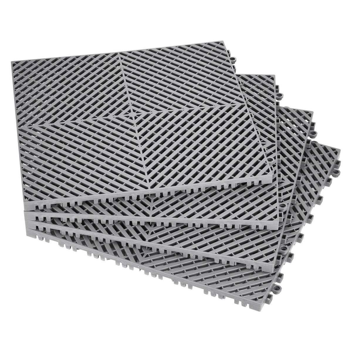 Interlocking Drainage Mat, 41.5 x 41.5 cm Modular Interlocking Cushion, 24 Pcs Splicing Drainage Mats, PP Non-Slip Drainage Floor Tile and Shower Mat, for Garage, Garden, Kitchen & Outdoor