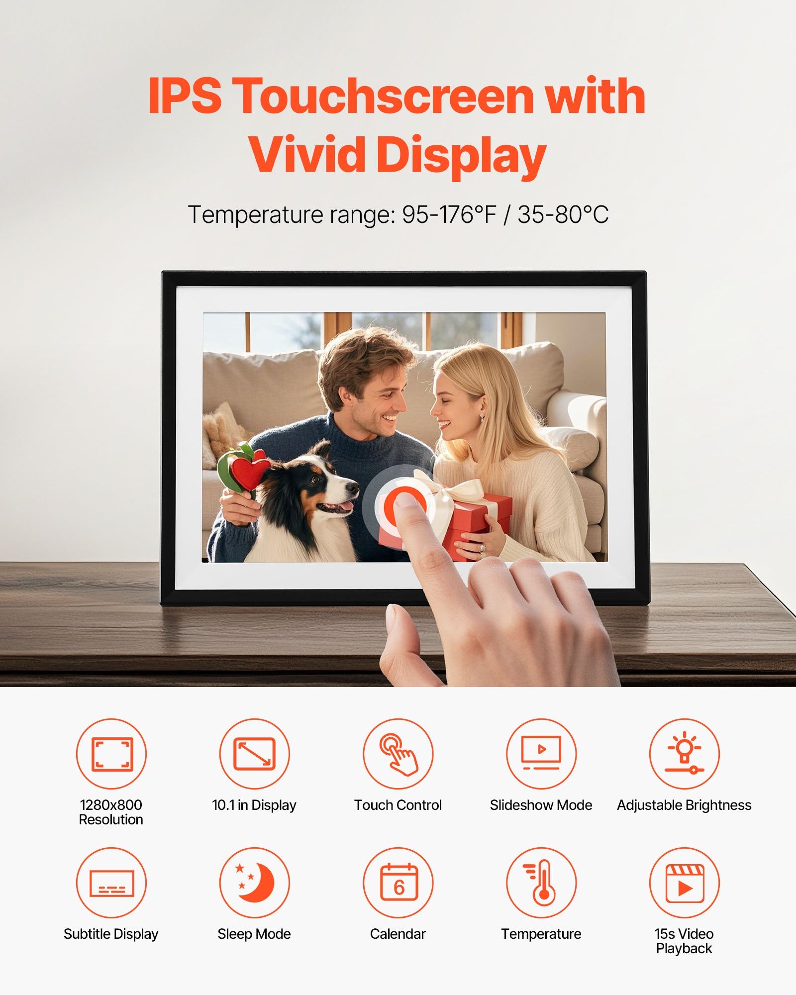 260 mm Digital Picture Frame 32GB Touchscreen 2-Pack Wi-Fi Photo Frames