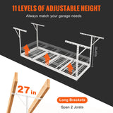 Wall Storage Racks: VEVOR Overhead Garage Storage Rack, 91.44x243.84cm Garage Ceiling Storage Racks, Heavy Duty Adjustable Cold Rolled Steel Racks for Garage Storage, Organization, 272.16kg Load Capacity, 22''-40", White