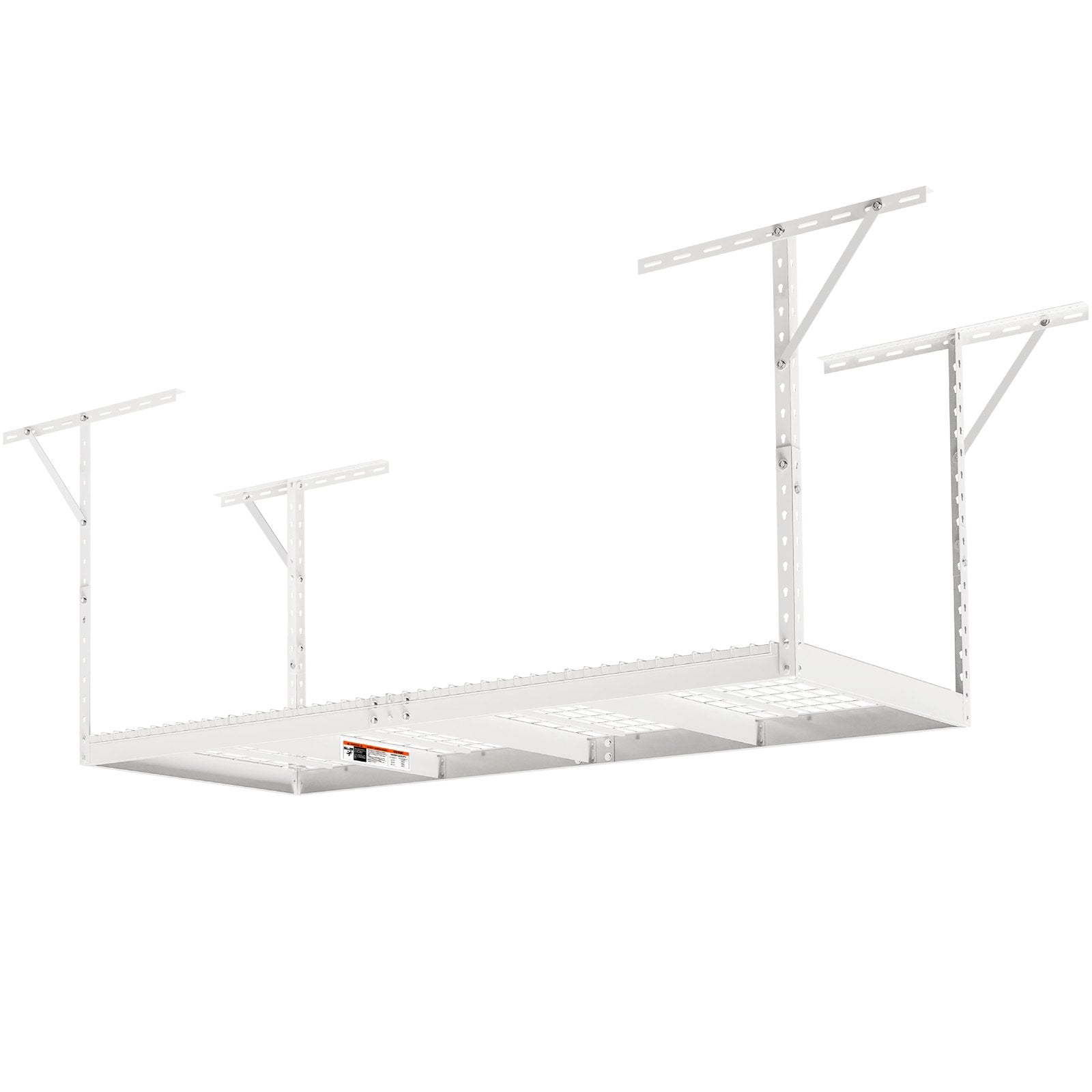Wall Storage Racks: VEVOR Overhead Garage Storage Rack, 91.44x243.84cm Garage Ceiling Storage Racks, Heavy Duty Adjustable Cold Rolled Steel Racks for Garage Storage, Organization, 272.16kg Load Capacity, 22''-40", White