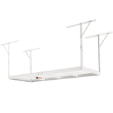 Wall Storage Racks: VEVOR Overhead Garage Storage Rack, 91.44x243.84cm Garage Ceiling Storage Racks, Heavy Duty Adjustable Cold Rolled Steel Racks for Garage Storage, Organization, 272.16kg Load Capacity, 22''-40", White