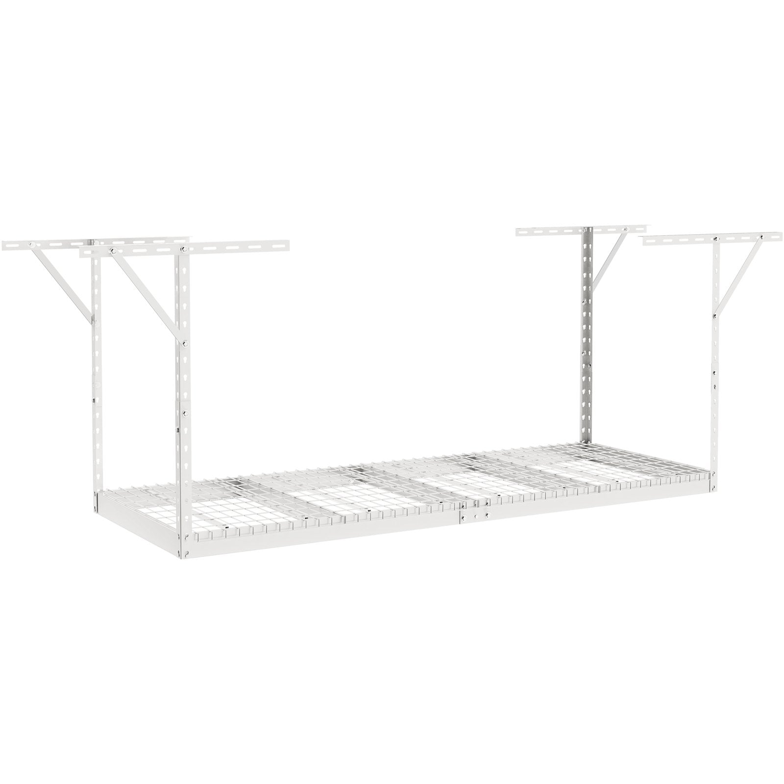 Wall Storage Racks: VEVOR Overhead Garage Storage Rack, 91.44x243.84cm Garage Ceiling Storage Racks, Heavy Duty Adjustable Cold Rolled Steel Racks for Garage Storage, Organization, 272.16kg Load Capacity, 22''-40", White
