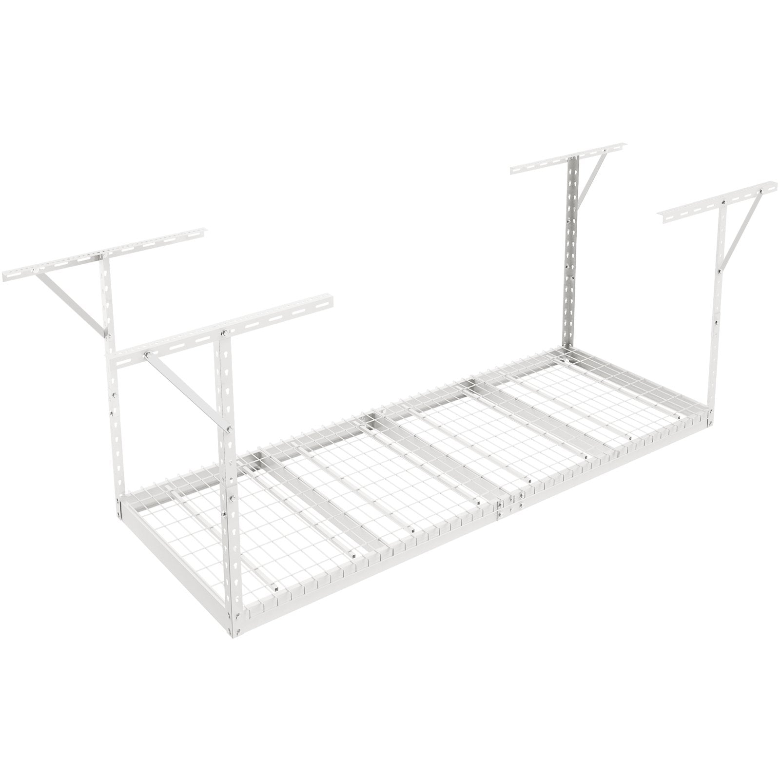 Wall Storage Racks: VEVOR Overhead Garage Storage Rack, 91.44x243.84cm Garage Ceiling Storage Racks, Heavy Duty Adjustable Cold Rolled Steel Racks for Garage Storage, Organization, 272.16kg Load Capacity, 22''-40", White