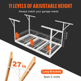 Cross Bar: VEVOR Overhead Adjustable Garage Storage Rack 36x72in Ceiling Rack 550lbs White