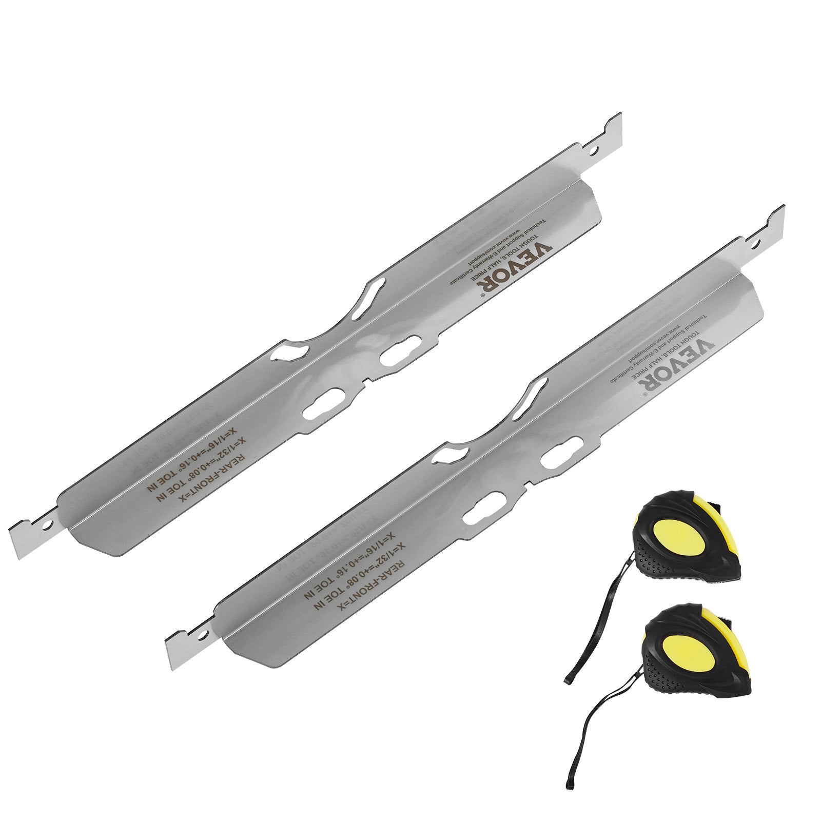 Automotive Repair & Speciality Tools: VEVOR Wheel Alignment Tool, 2-Pack Toe Alignment Toe Plates, Stainless Steel Wheel Alignment Tool Plate, Toe Angle Accurate Measurement, Includes 2 Measuring Tapes & Conversion Chart