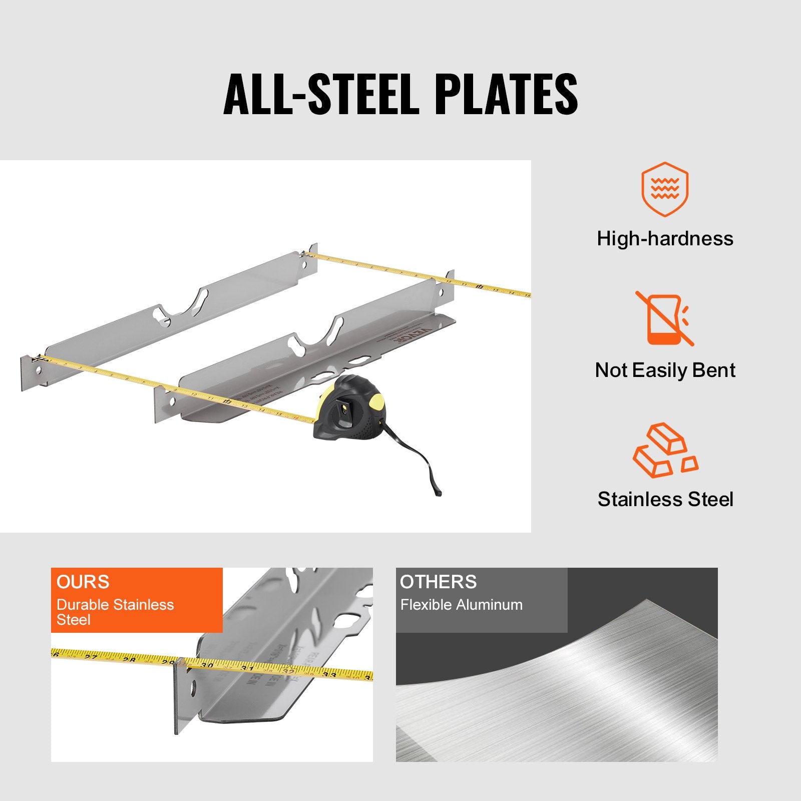 Automotive Repair & Speciality Tools: VEVOR Wheel Alignment Tool, 2-Pack Toe Alignment Toe Plates, Stainless Steel Wheel Alignment Tool Plate, Toe Angle Accurate Measurement, Includes 2 Measuring Tapes & Conversion Chart
