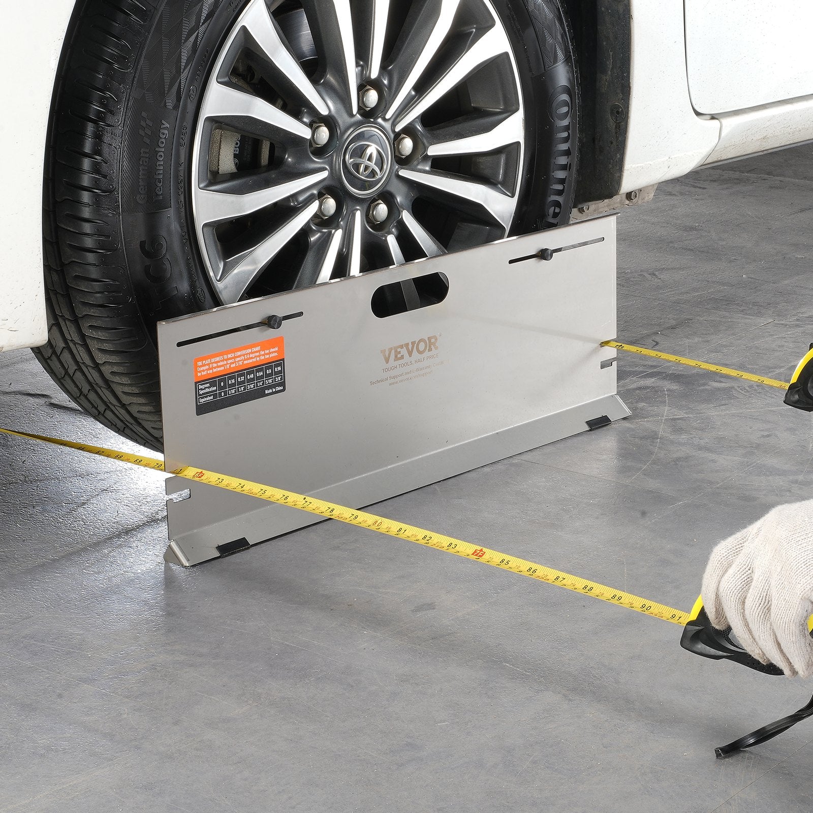 Basketball & Basketball Accessories: VEVOR Wheel Alignment Tool, 2-Pack Alignment Tool Toe Plates, Stainless Steel Toe Angle Measurement Tool Plate, 4 Alignment Rods and Magnetic Slots, Includes Measuring Tapes & Conversion Chart