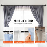 Curtains & Drapes: VEVOR Double Rod Curtain Rods, 36-72 inches(3-6ft) Adjustable Length, Black Double Curtain Rods with Round Finials, 1" and 3/4" Diameter, Double Window Drapery Rod for Sheer and Blackout Curtains