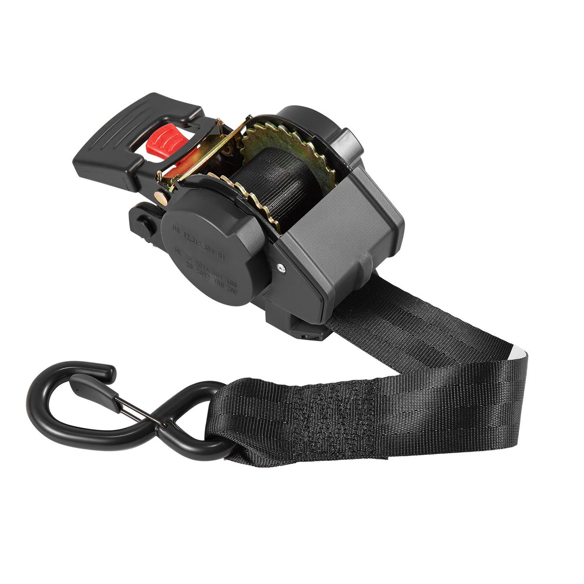 Wheel Chock Tie-Down Kit, Fixed Trailer Tie Down Strap, Car Tie Down Kit with S-Hook, Break Strength 748 kg & Working Load 250 kg Motorcycle Tie-Down System for Trailers, Boats, Snowmobiles