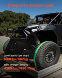 Restraints: VEVOR Wheel Chock Tie-Down Kit, Chock-Style Trailer Tie Down Strap, Car Tie Down Kit with Buckle, Break Strength 1986.73 kg & Working Load 662 kg Motorcycle Tie-Down System for ATVs, UTVs & Trailers
