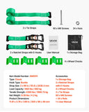 Restraints: VEVOR Wheel Chock Tie-Down Kit, Chock-Style Trailer Tie Down Strap, Car Tie Down Kit with Buckle, Break Strength 1986.73 kg & Working Load 662 kg Motorcycle Tie-Down System for ATVs, UTVs & Trailers