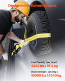 Restraints: VEVOR Wheel Chock Tie-Down Kit, Tire-Style Motorcycle Tie-Down System, Car Tie Down Kit with Flat Hook, Break Strength 4540 kg & Working Load 1512 kg Trailer Tie Down Strap for ATVs, SUVs, Trailers