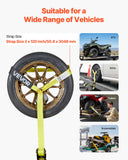 Restraints: VEVOR Wheel Chock Tie-Down Kit, Tire-Style Motorcycle Tie-Down System, Car Tie Down Kit with Flat Hook, Break Strength 4540 kg & Working Load 1512 kg Trailer Tie Down Strap for ATVs, SUVs, Trailers