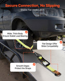 Restraints: VEVOR Wheel Chock Tie-Down Kit, Tire-Style Motorcycle Tie-Down System, Car Tie Down Kit with Flat Hook, Break Strength 4540 kg & Working Load 1512 kg Trailer Tie Down Strap for ATVs, SUVs, Trailers
