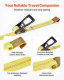Restraints: VEVOR Wheel Chock Tie-Down Kit, Tire-Style Motorcycle Tie-Down System, Car Tie Down Kit with Flat Hook, Break Strength 4540 kg & Working Load 1512 kg Trailer Tie Down Strap for ATVs, SUVs, Trailers