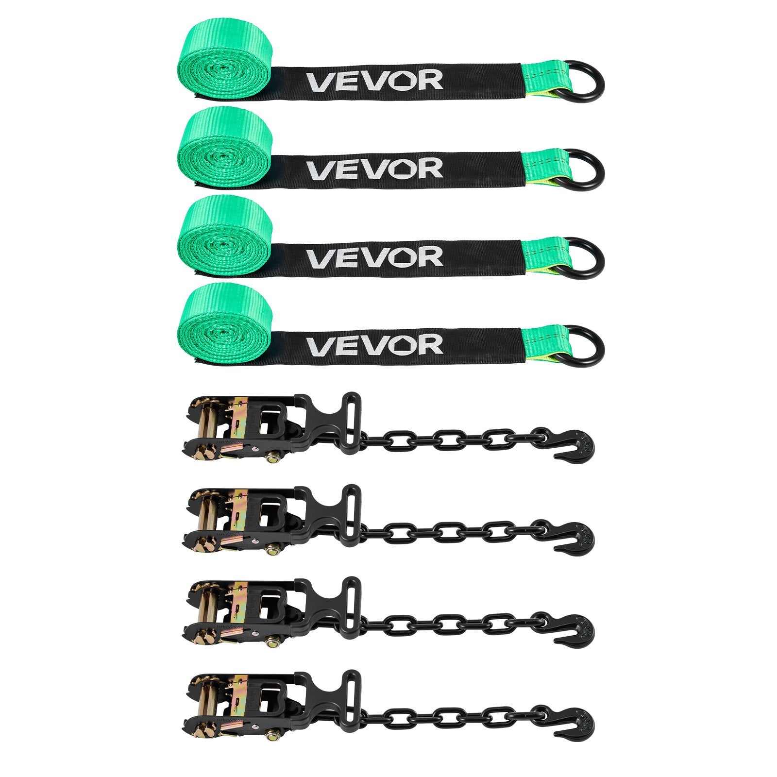 Restraints: VEVOR Wheel Chock Tie-Down Kit, Tire-Style Tow Dolly Strap, Car Tie Down Kit with Heavy-Duty Hook, Break Strength 4540 kg & Working Load 1512 kg Motorcycle Tie-Down System with O-Ring for ATV, SUV