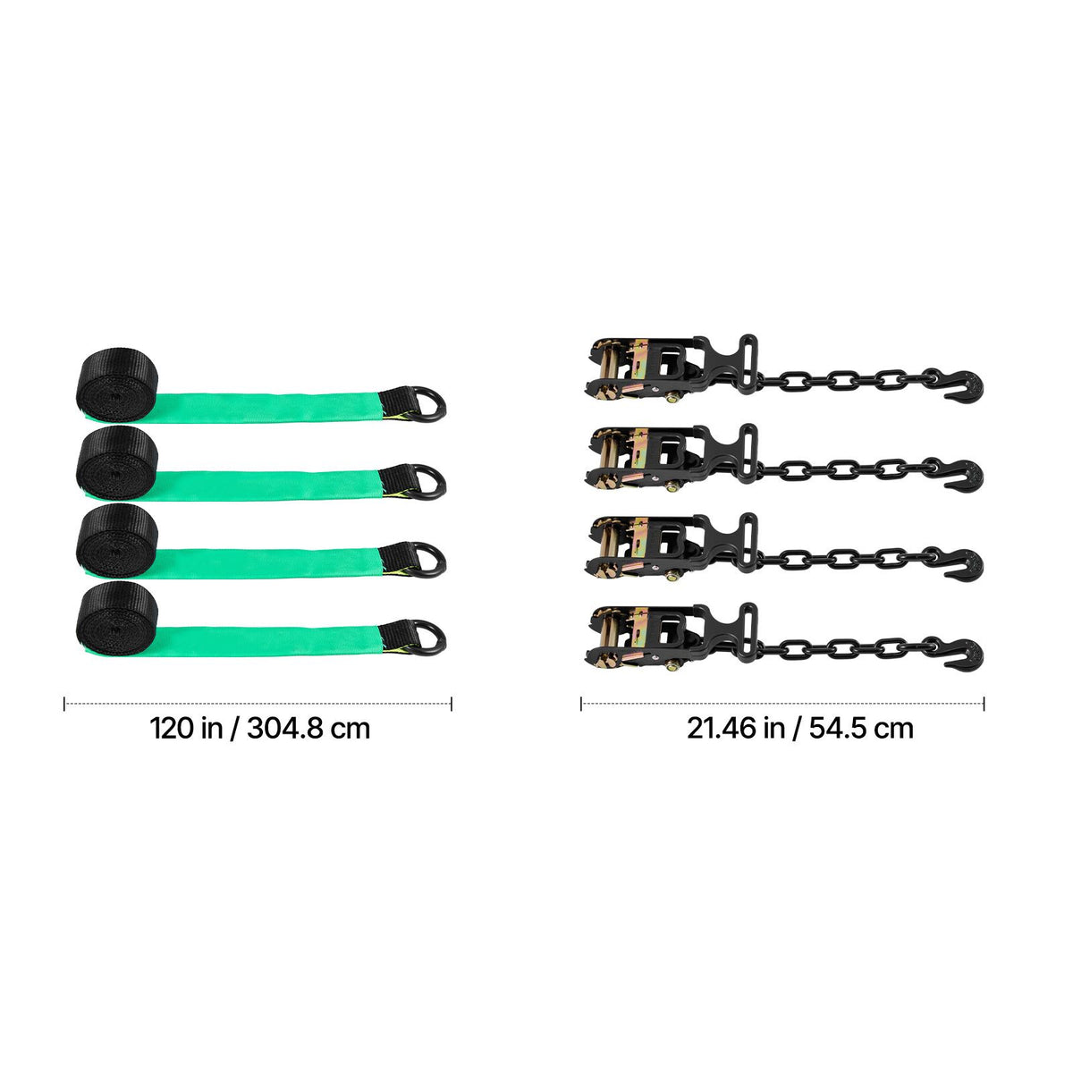 Wheel Chock Tie-Down Kit, Tire-Style Tow Dolly Strap, Car Tie Down Kit with Heavy-Duty Hook, Break Strength 4540 kg & Working Load 1512 kg Motorcycle Tie-Down System for ATV, SUV, Trailer