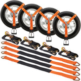 Automotive Repair & Speciality Tools: VEVOR Ratchet Tie Down Straps Kit, 5.08" x 304.8" Tire Straps, 2500kgs Working Load, 11023 LBS Breaking Strength, Car Tie Down Straps with Snap Hooks for Passenger Car, Truck, Trailer, 4-Pack