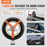 Automotive Repair & Speciality Tools: VEVOR Ratchet Tie Down Straps Kit, 5.08" x 304.8" Tire Straps, 2500kgs Working Load, 11023 LBS Breaking Strength, Car Tie Down Straps with Snap Hooks for Passenger Car, Truck, Trailer, 4-Pack