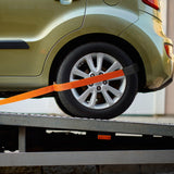 Automotive Repair & Speciality Tools: VEVOR Ratchet Tie Down Straps Kit, 5.08" x 304.8" Tire Straps, 2500kgs Working Load, 11023 LBS Breaking Strength, Car Tie Down Straps with Snap Hooks for Passenger Car, Truck, Trailer, 4-Pack