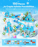 Building Toys: VEVOR Magnetic Blocks, 150 PCS Glacier Castle Set, Magnetic Building Cubes for Kids, STEM Montessori Sensory Toys for Christmas Birthday Gift, Construction Stacking Toy for 3+ Years Old Boys & Girls