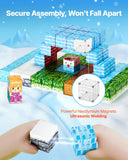 Building Toys: VEVOR Magnetic Blocks, 150 PCS Glacier Castle Set, Magnetic Building Cubes for Kids, STEM Montessori Sensory Toys for Christmas Birthday Gift, Construction Stacking Toy for 3+ Years Old Boys & Girls