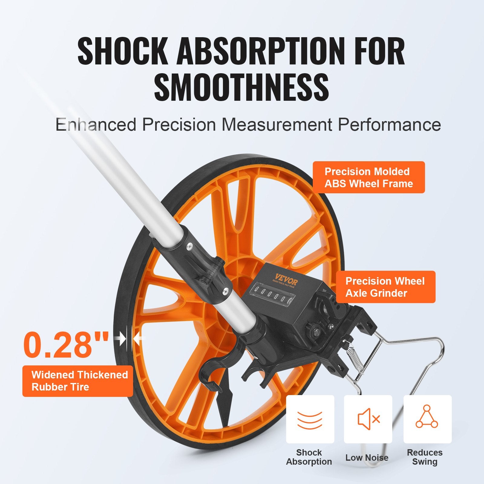 Automotive Repair & Speciality Tools: VEVOR Measuring Wheel 12.5” Road Runner Distance Telescoping Handle w/ Back Bag