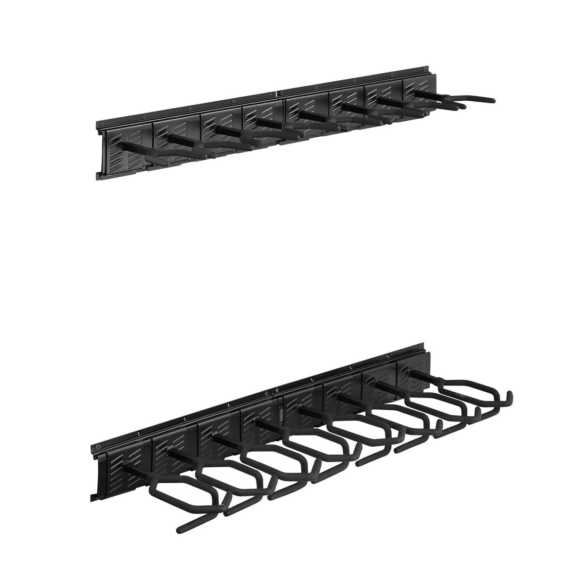 Indoor Gun Rack, Heavy Duty Steel, Wall Mount Rifle and Shotgun Rack, 8 Slots for Long Guns, Gun Display Rifle Storage Holder with Screws, for Home Garage Office Retail Shop Hunting Cabin Wall