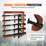 Wall Storage Racks: VEVOR Gun Rack, Wood Gun Rack Wall Mount, Gun Display Rack holds 5 Rifles, Shotguns, 132 lb Heavy Duty Wall Storage Display Rifle Rack with Soft Padding
