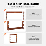 Wall Storage Racks: VEVOR Gun Rack, Wood Gun Rack Wall Mount, Gun Display Rack holds 5 Rifles, Shotguns, 132 lb Heavy Duty Wall Storage Display Rifle Rack with Soft Padding