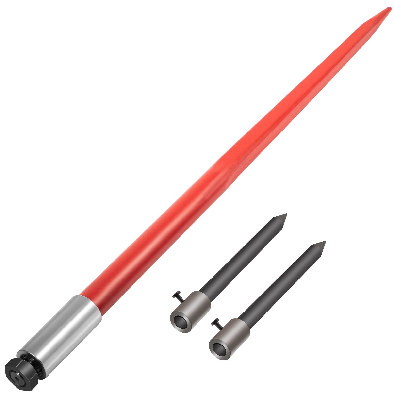 Gardening Accessories: VEVOR Hay Spear 49" Bale Spear 3000 lbs Capacity, Bale Spike Quick Attach Square Hay Bale Spears, Red Coated Bale Forks, Bale Hay Spike with 2 Stabilizer Spears