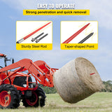 Gardening Accessories: VEVOR Hay Spear 49" Bale Spear 3000 lbs Capacity, Bale Spike Quick Attach Square Hay Bale Spears, Red Coated Bale Forks, Bale Hay Spike with 2 Stabilizer Spears