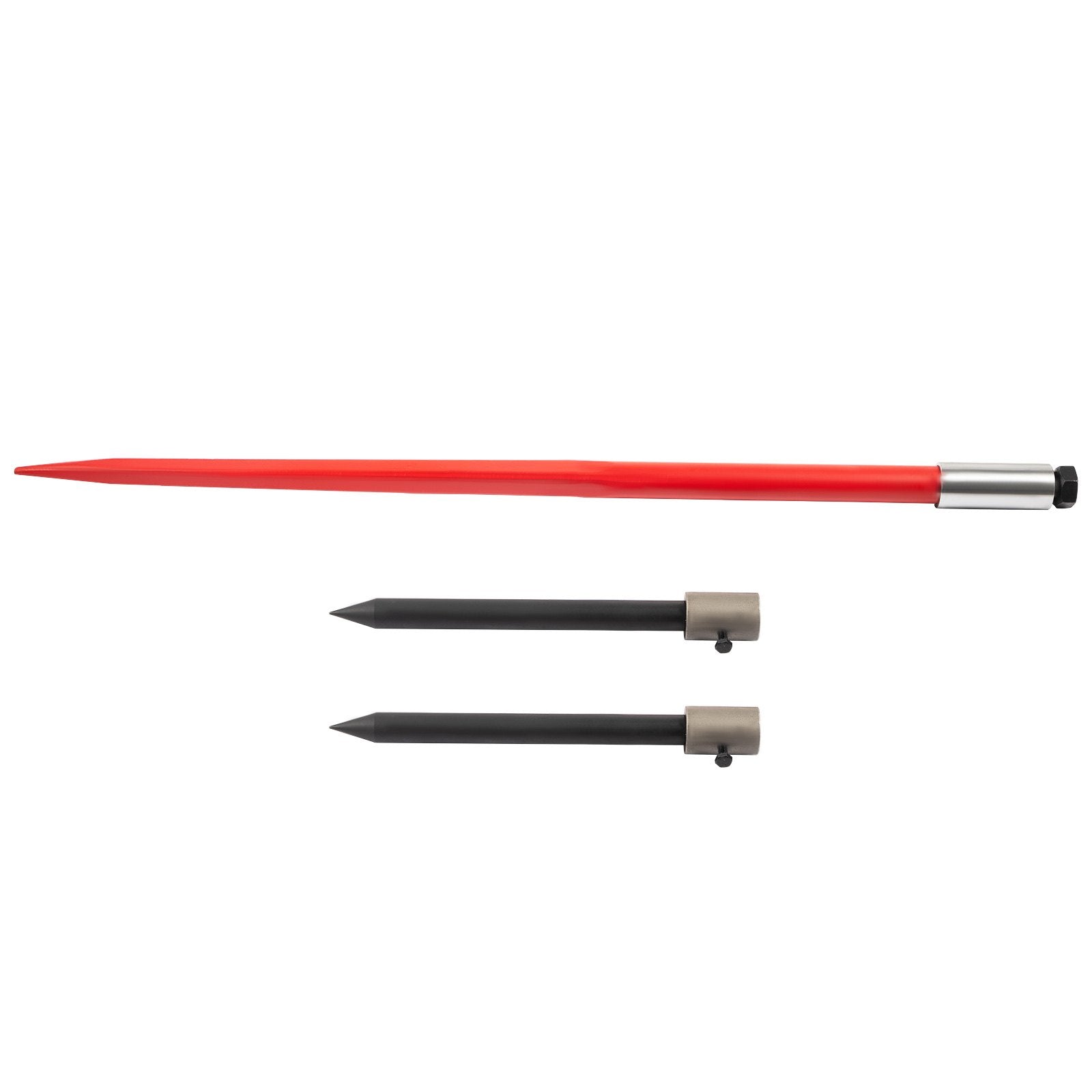 Gardening Accessories: VEVOR Hay Spear 49" Bale Spear 3000 lbs Capacity, Bale Spike Quick Attach Square Hay Bale Spears, Red Coated Bale Forks, Bale Hay Spike with 2 Stabilizer Spears