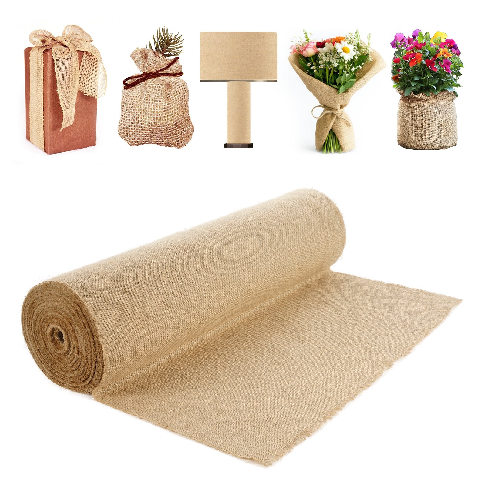 Garden Ornaments: VEVOR Burlap Fabric Roll Burlap Tree Wrap 914 mm x 45.7 m for Crafts & Plants