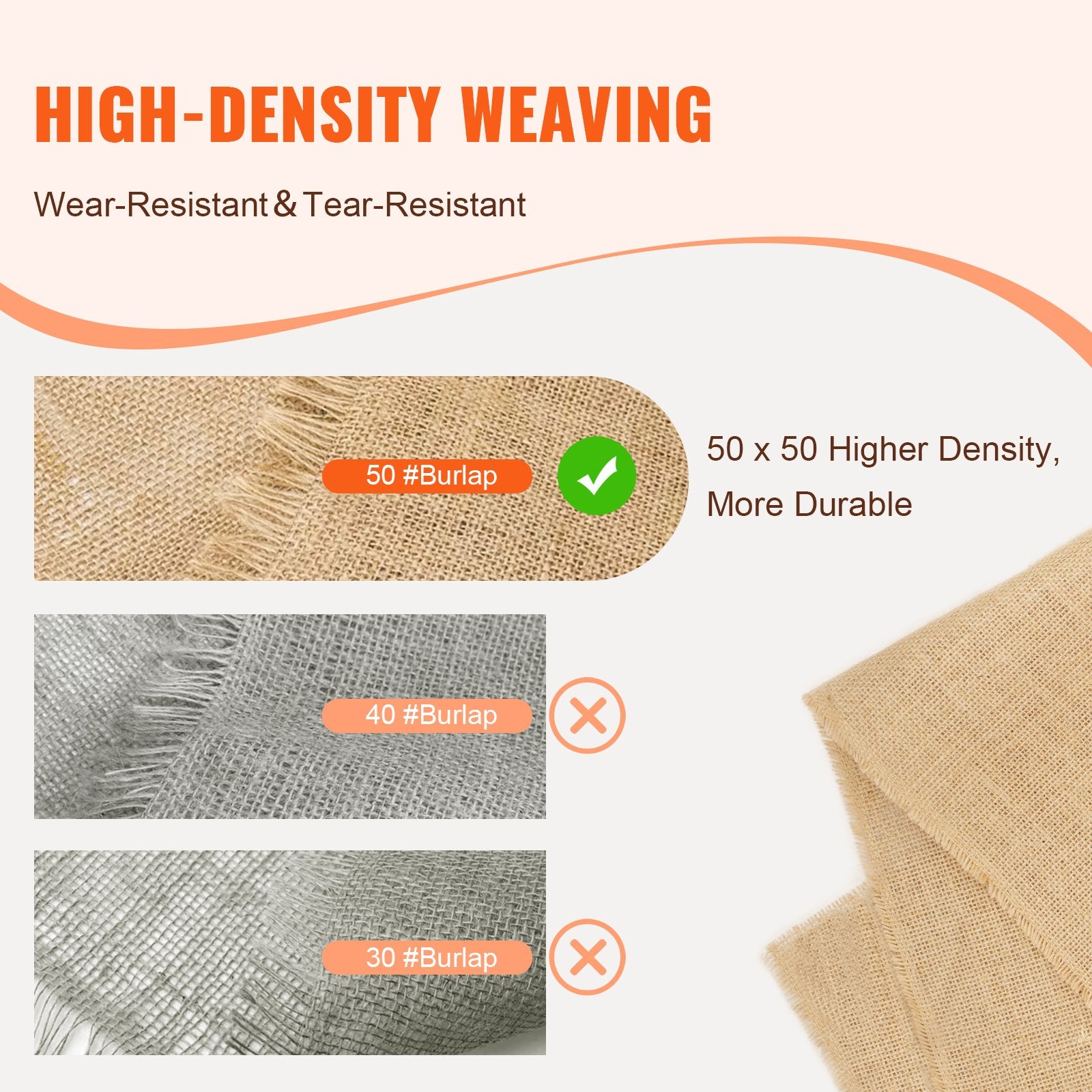 Laundry Cleaning Supplies: VEVOR Burlap Fabric Roll, 1016 mm x 22.86 m & 50 x 50 Density Wide Natural Burlap Fabric Rolls, Jute Fabric Burlap Tree Wrap Roll, for Decor, Crafts, Wedding, Gardening, Plant & Tree Winter Covering