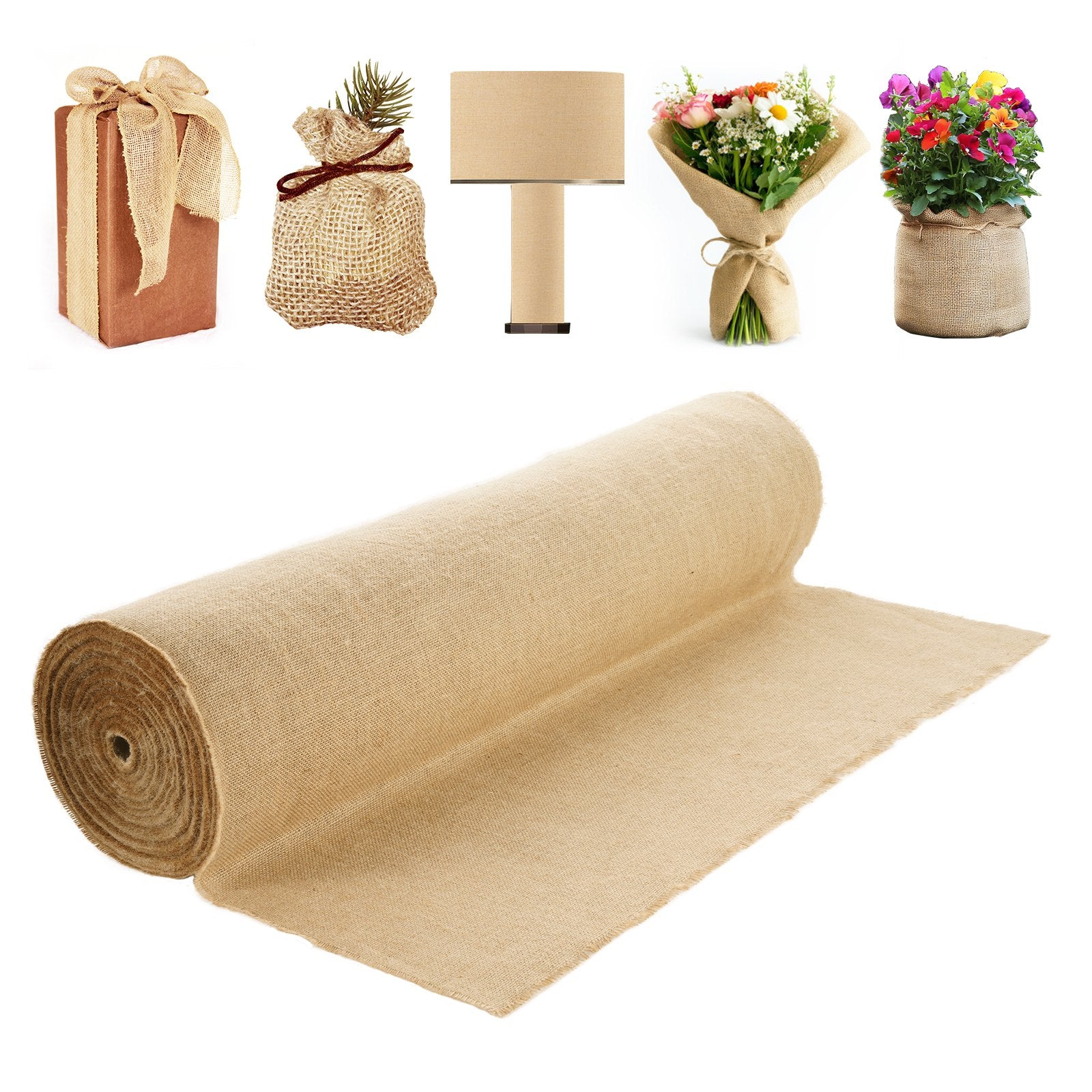 Garden Ornaments: VEVOR Burlap Fabric Roll Burlap Tree Wrap 1016 mm x 45.7 m for Crafts & Plants