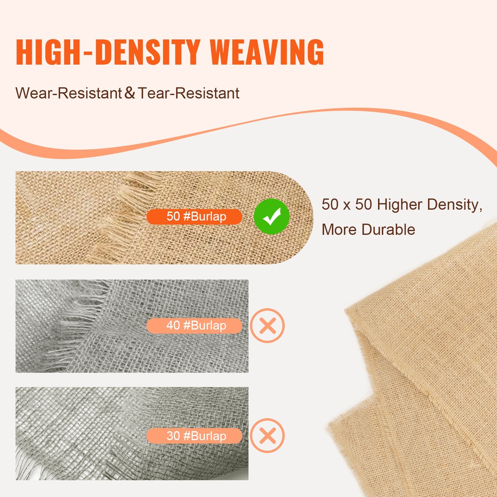 Garden Ornaments: VEVOR Burlap Fabric Roll Burlap Tree Wrap 1016 mm x 45.7 m for Crafts & Plants