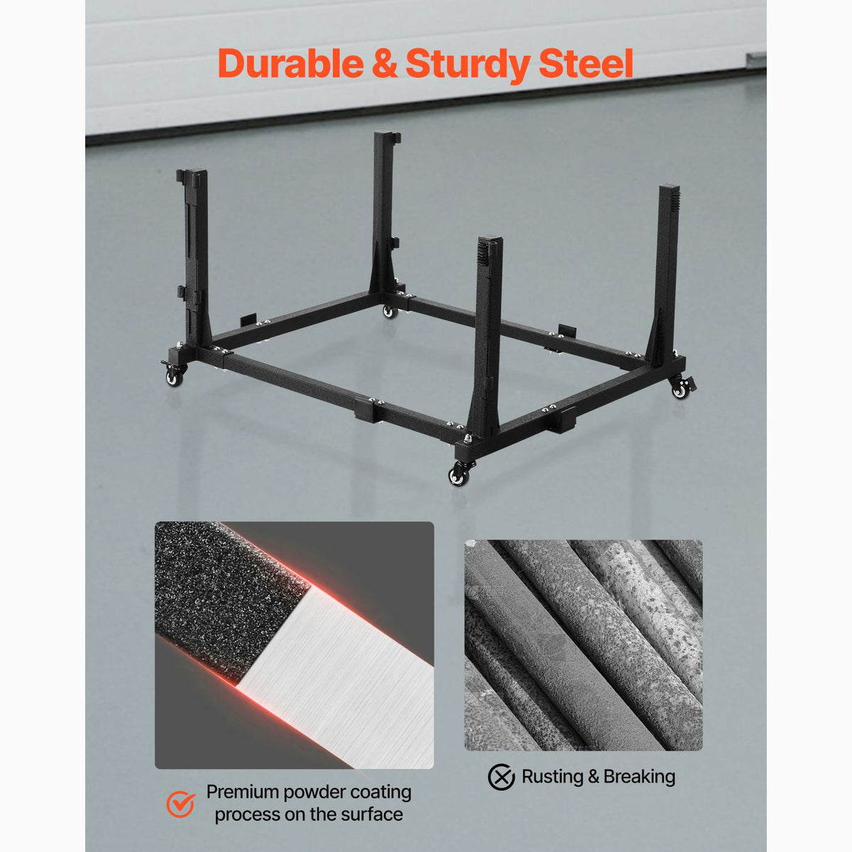 Jeep Door Storage Cart, 4 Doors Moveable Storage Cart Rack with Thickened Rubber Cushion, Sturdy Car Door Holder Cart Fit for Jeep Wrangler JK JL/Gladiator JT 2007- 2023 JK JL / Gladiator JT