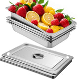 Food Warmers & Chafing Dishes: VEVOR 4 Pack Hotel Pan 3.7" Deep Steam Table Pan Full Size with Lid 20.8"L x 13"W Hotel Pan 22 Gauge Stainless Steel Anti Jam Steam Table Pan