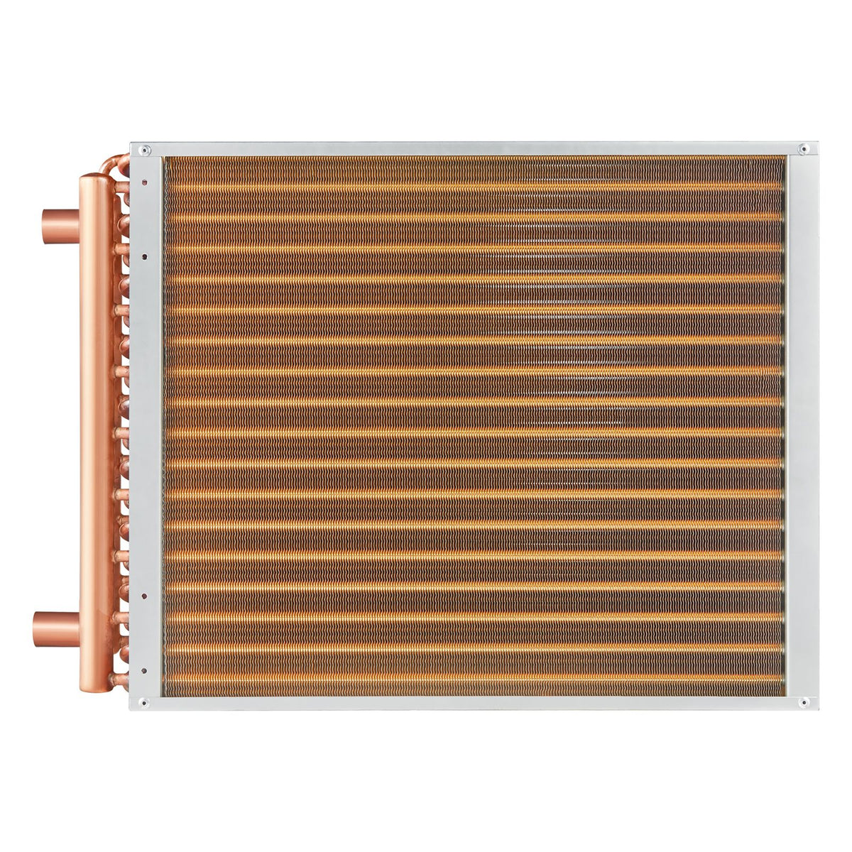 Heat Exchanger Water to Air, 18"x 20" with 3-Row 3/8" Copper Ports, 242 Aluminum Fins Heat Exchanger for Outdoor Wood Furnaces, Residential Heating and Cooling, and Forced Air Heating
