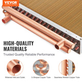 Beds & Bed Frames: VEVOR 20"x 20" Heat Exchanger Water to Air 3-Row 3/8" Copper Ports 242 Fins