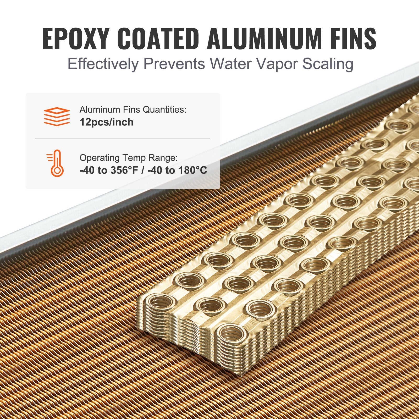 20"x 20" Heat Exchanger Water to Air 3-Row 3/8" Copper Ports 242 Fins