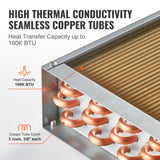 Beds & Bed Frames: VEVOR 20"x 20" Heat Exchanger Water to Air 3-Row 3/8" Copper Ports 242 Fins