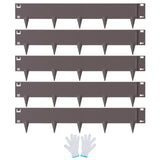 Garden Ornaments: VEVOR Steel Landscape Edging, 5-pack Steel Garden Edging Borders, 39" L x 5" H Strips, Hammer-in Edging Border, Bendable Metal Landscape Edging for Yard, Garden, Lawn, 3.15" Spike Height, Rustic Brown