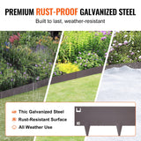 Garden Ornaments: VEVOR Steel Landscape Edging, 5-pack Steel Garden Edging Borders, 39" L x 5" H Strips, Hammer-in Edging Border, Bendable Metal Landscape Edging for Yard, Garden, Lawn, 3.15" Spike Height, Rustic Brown
