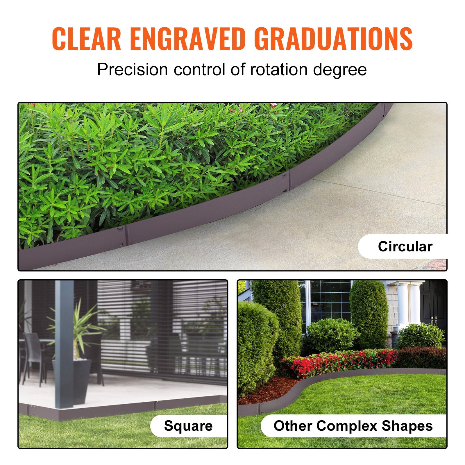 Garden Ornaments: VEVOR Steel Landscape Edging, 5-pack Steel Garden Edging Borders, 39" L x 5" H Strips, Hammer-in Edging Border, Bendable Metal Landscape Edging for Yard, Garden, Lawn, 3.15" Spike Height, Rustic Brown