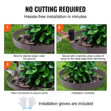 Garden Ornaments: VEVOR Steel Landscape Edging, 5-pack Steel Garden Edging Borders, 39" L x 5" H Strips, Hammer-in Edging Border, Bendable Metal Landscape Edging for Yard, Garden, Lawn, 3.15" Spike Height, Rustic Brown