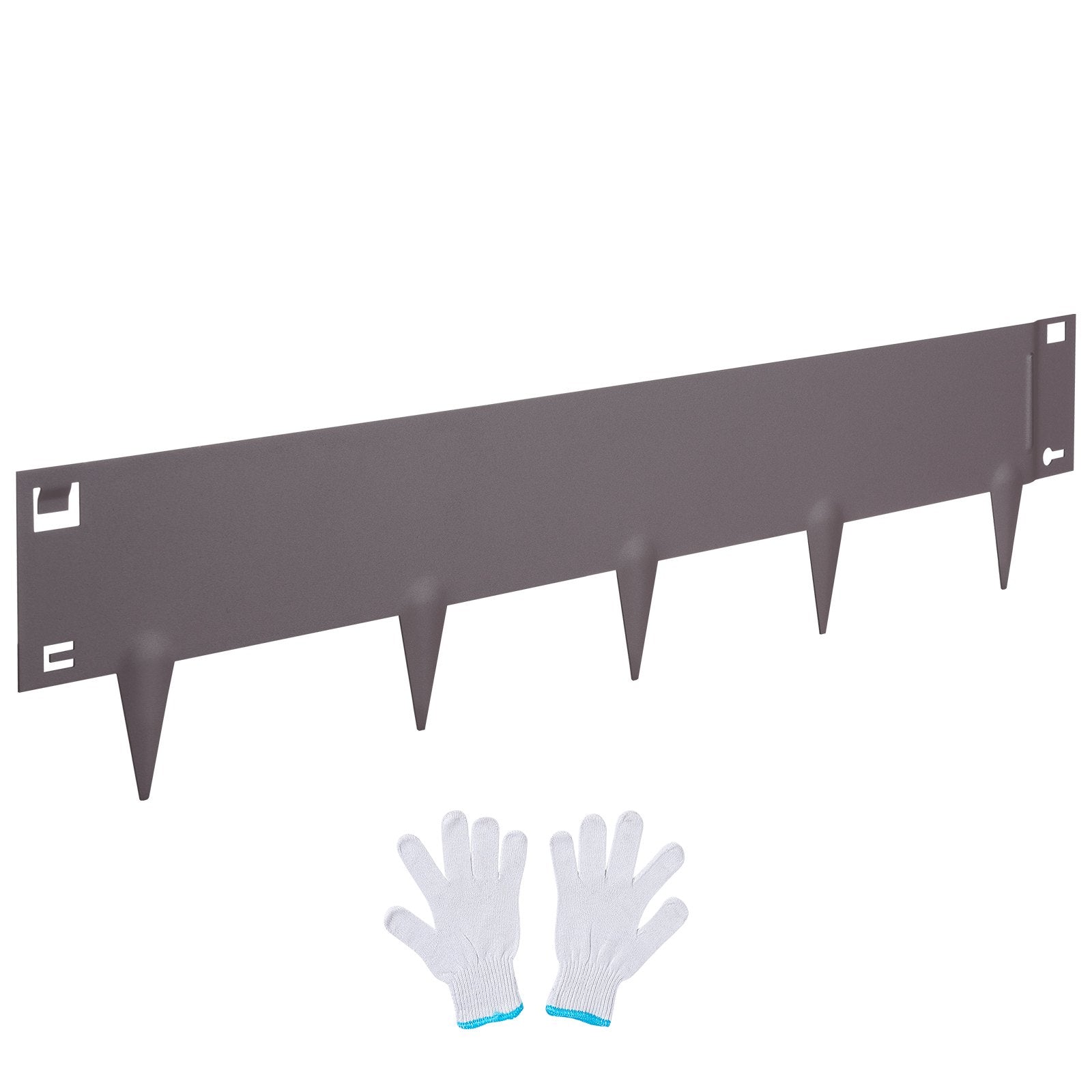 Garden Ornaments: VEVOR Steel Landscape Edging, 5-pack Steel Garden Edging Borders, 39" L x 5" H Strips, Hammer-in Edging Border, Bendable Metal Landscape Edging for Yard, Garden, Lawn, 3.15" Spike Height, Rustic Brown